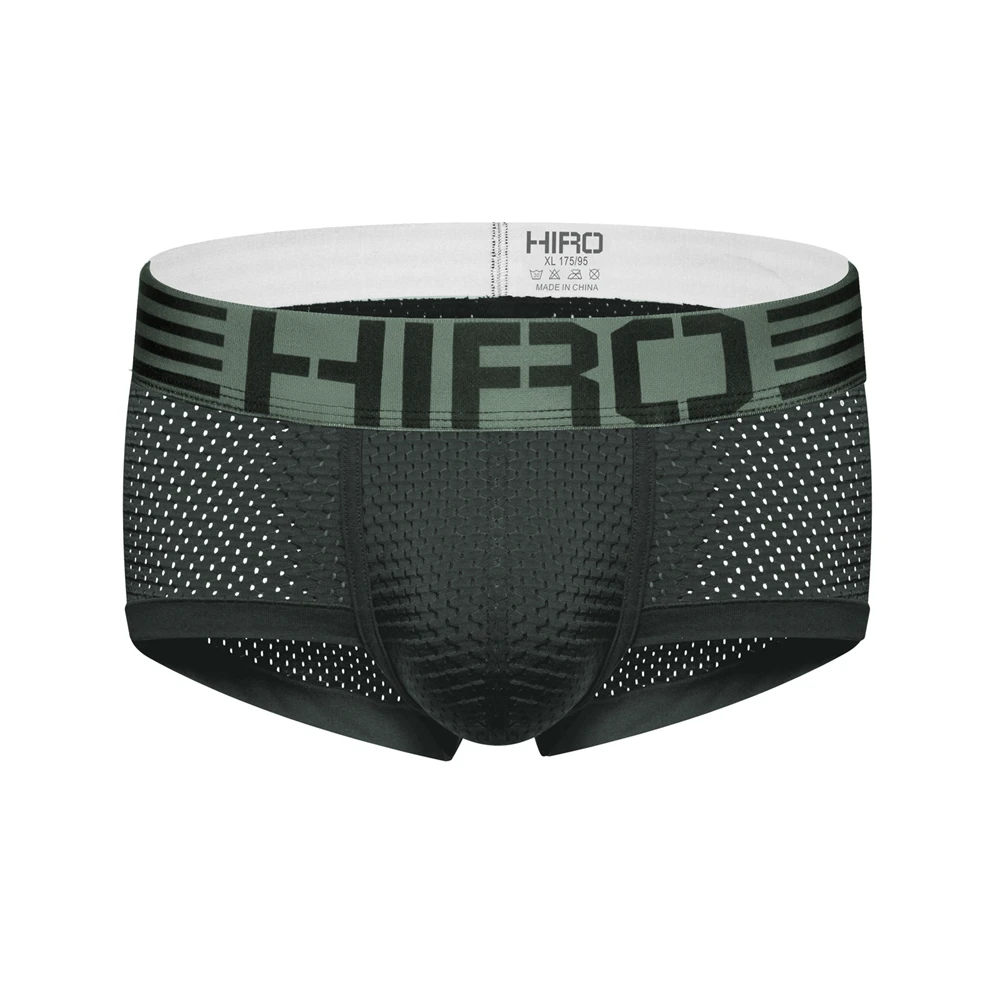 HIRO сексуальное мужское нижнее сетчатые боксеры Мужские дышащие мягкие хлопковые