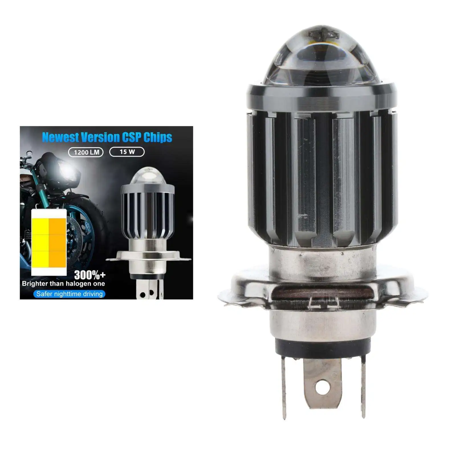 Motorcycle Headlight LED Bulbs Hi Lo Beam Fog Lights Scooter Accessories