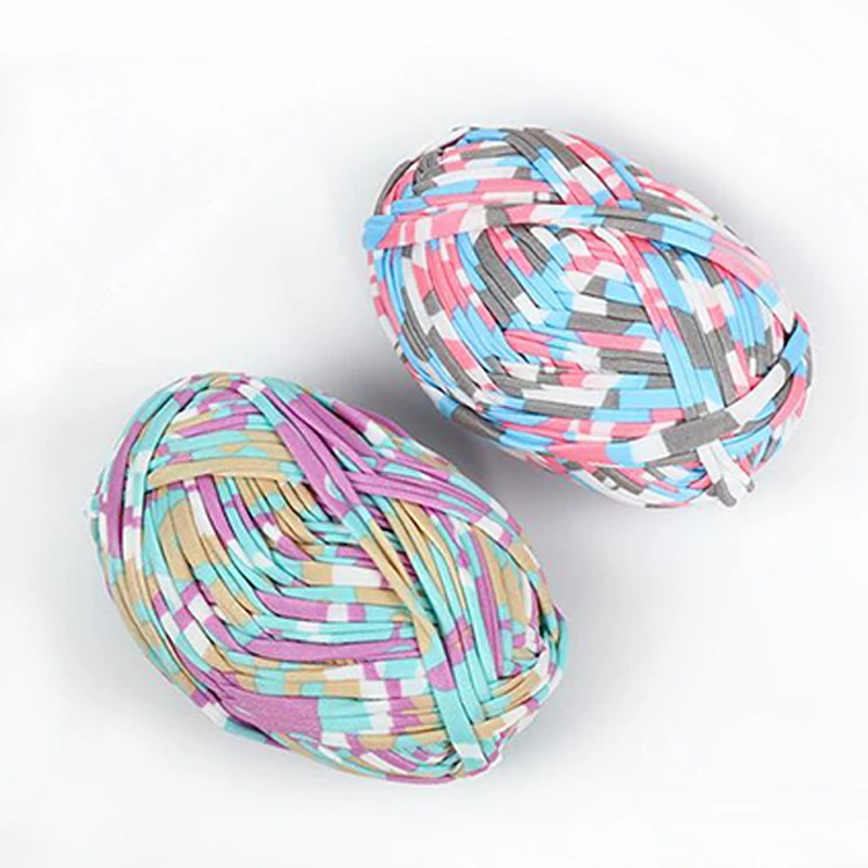 100 г/шарик Толстая цветная полоса из окрашенной ткани в разрезы нить для