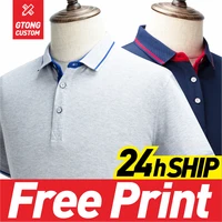 gtong summer fashion casual polos shirts men custom print logo corporate business tees customize embroidery brand tops