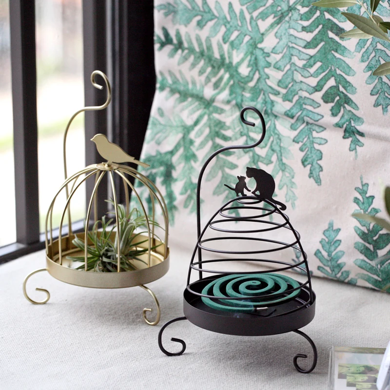 

Metal Coil Incense Burner Bird Cage Candle Holder