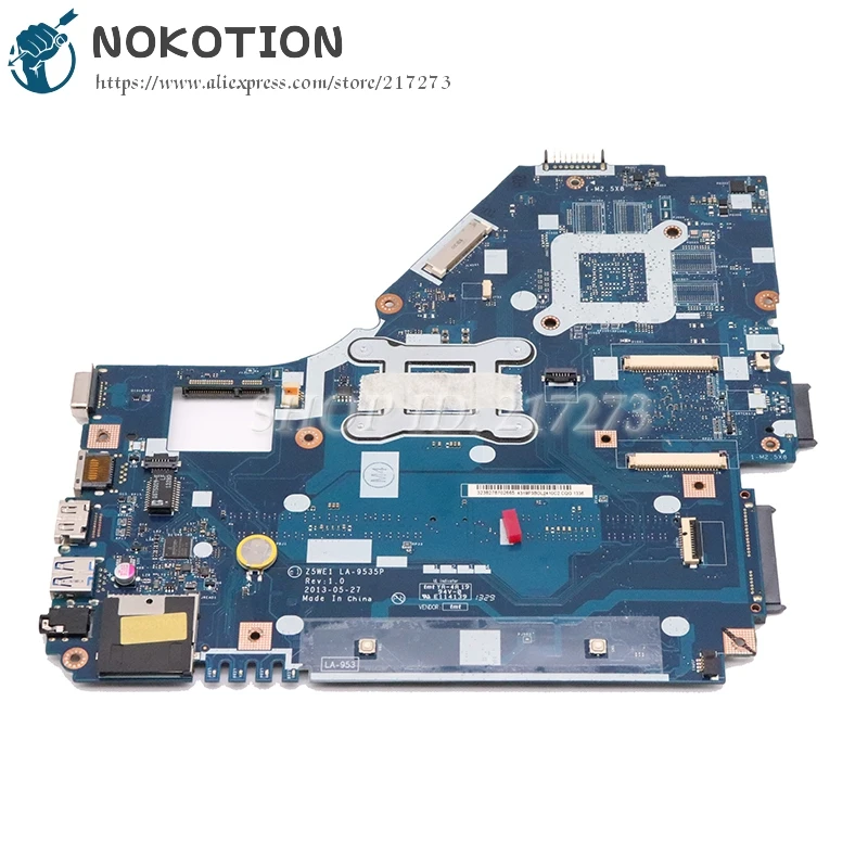 Материнская плата для ноутбука Acer Aspire E1-530 E1-570 Z5WE1 LA-9535P NBMEQ11001 MAIN BOARD с процессором Pentium 2117U DDR3 на.