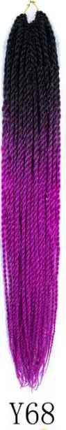 Qphair Ombre Сенегальские вьющиеся волосы крючком косы 24 дюйма 30 корней/упаковка синтетические плетеные волосы для женщин черные кроличьи волосы - Цвет: y68