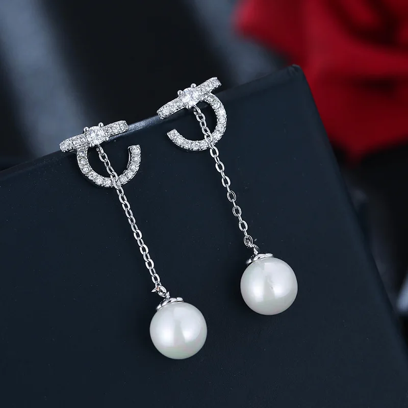 Длинные серьги женские жемчужные с кисточками ювелирные изделия корейские