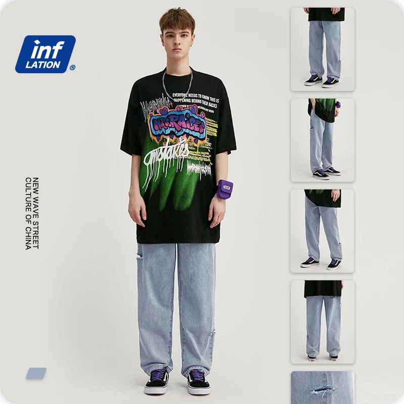 INFLATION 2020 осень Новое поступление джинсы Мужская модная уличная одежда мужские