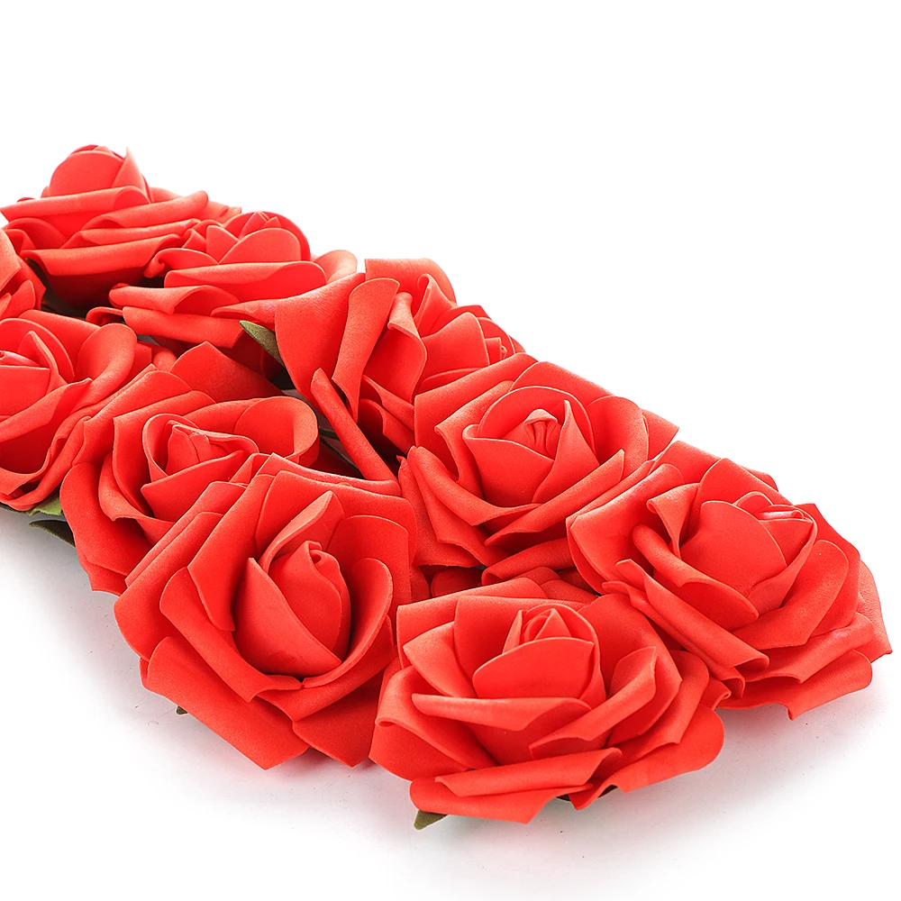 2 Roses Styles 18 Colors 8CM 6.5CM 10Pcs Artificial Rose Flowers Wedding Bride Bouquet Simulation Flower Home Hotel Decor P0.2 | Дом и сад