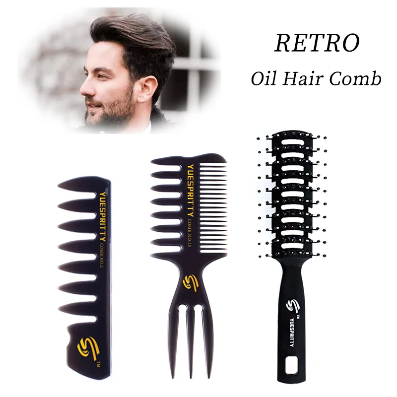 

Men's Retro Oil Hair Comb Trim Beard Comb Head Massage Magic Brush Nine Rows Wide Tooth Comb Household Hairdressing Tools