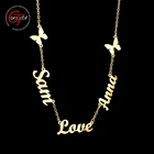 Ожерелье Goxijite женское из нержавеющей стали с двумя бабочками