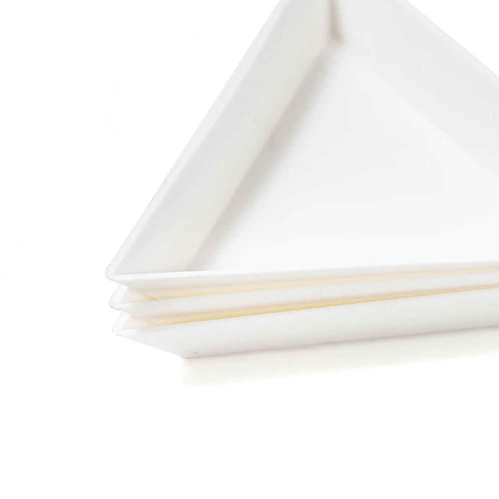 10 шт./лот Экологичные ПП круглые треугольные тарелки Белые контейнеры для бусин