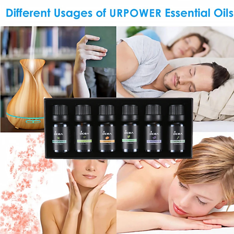 

6Pcs/set 100% Pure Natural Aromatherapy Oils Kit 10ml For Humidifier Diffuser Aromatherapy Water-soluble Fragrance Oil Massage