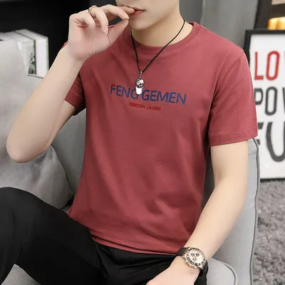 

Men's short sleeve t-shirt summer trend handsome casual half sleeve 2961