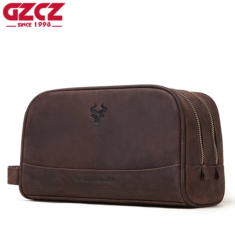 

GZCZ 100% Quality Crazy Hoser handbag Men for Briefcase Male Crossbody Hand Sling O handles Tote Shoulder Bolsas Casual Bag