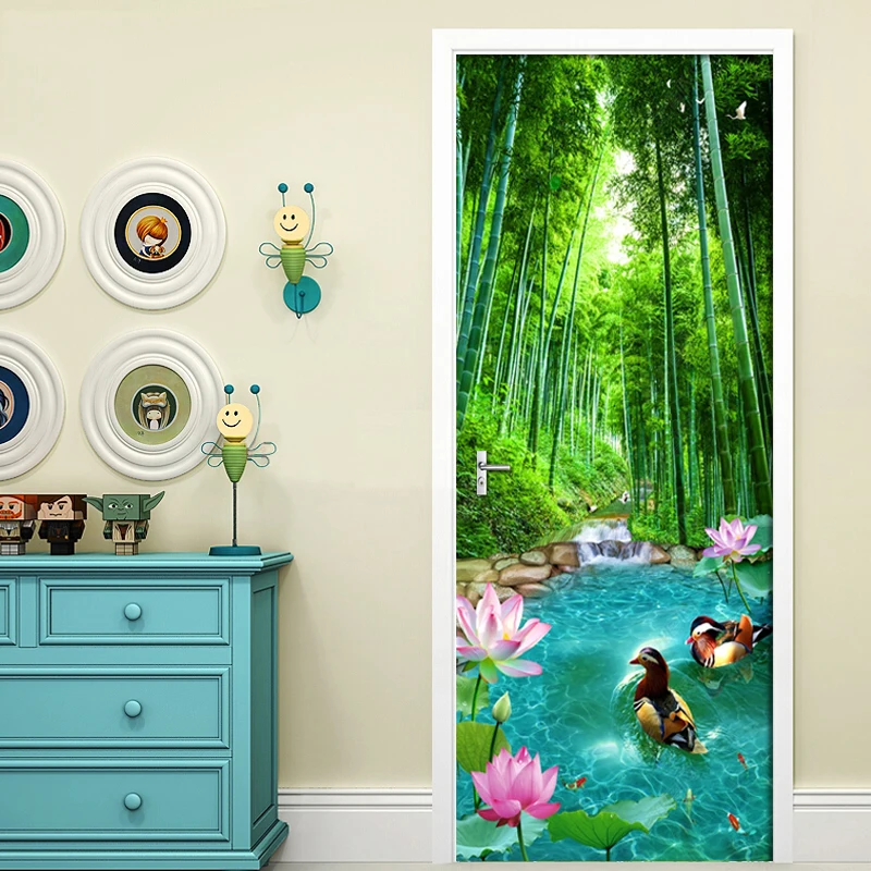 Наклейка на дверь из ПВХ сделай сам водонепроницаемая самоклеящаяся наклейка