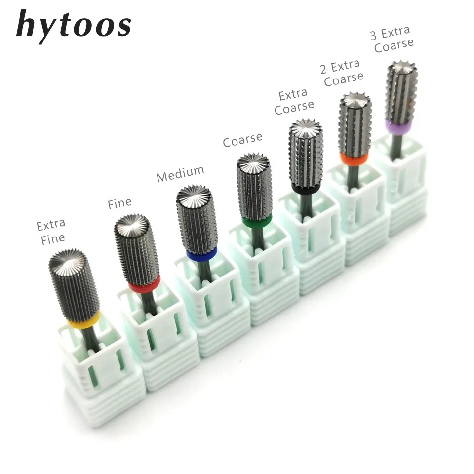Твердосплавная фреза для ногтей HYTOOS 3 в 1 сверло с порезом 3/32 &quotдвухсторонняя