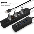 Usb-хаб 3,0 высокоскоростной внешний 5-портовый адаптер для ноутбука, USB TF SD-ридер, расширитель для MacBook PS3