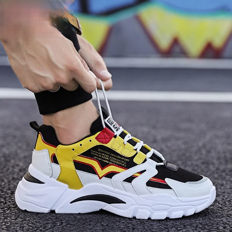 

Fashion Mesh Men Shoes Breathable White Mens Sneakers Trendy Lace-Up Lightweight Walking Man Tenis Shoe Zapatillas Hombre