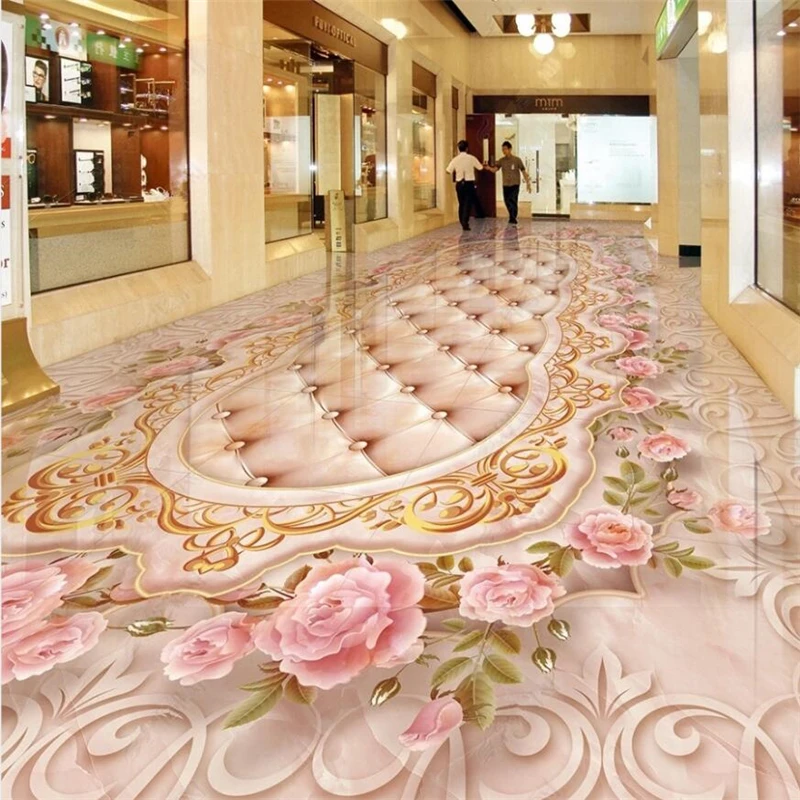 wellyu Custom floor painting 3d обои stone marble embossed pattern mosaic tile 3D living room bedroom flooring | Обустройство