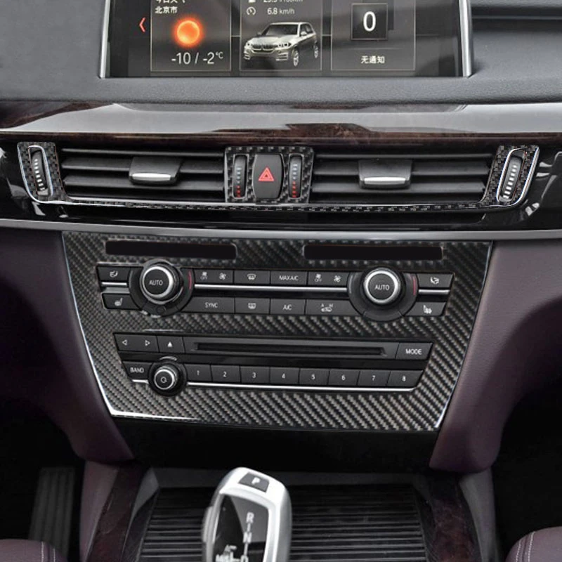 

Углеродное волокно для BMW X5 X6 E70 E71 F15 F16 внутренняя отделка кондиционера CD панель управления Тюнинг автомобиля Чехлы декоративная наклейка