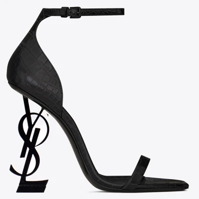 

Y Style Classics Brand High Heel Sandal Genuine Leather Letter Heel Women Wedding Shoes Patent Leather No Box