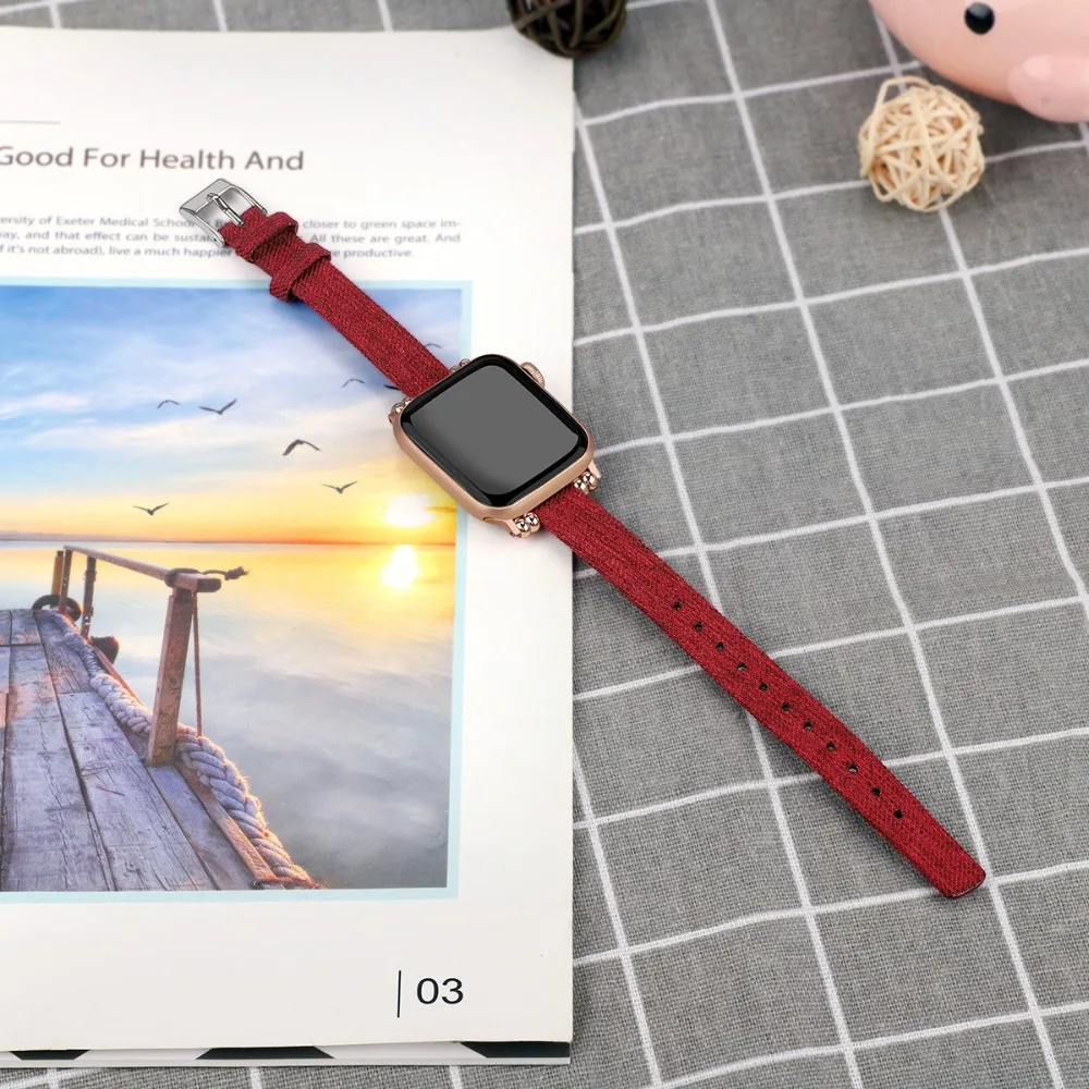 Модный браслет для Apple Watch женский ремешок 38 мм 40 мм 42 мм 44 мм тонкий ремешок для Apple iWatch тканевый ремешок серии 2 3 4 ремешок