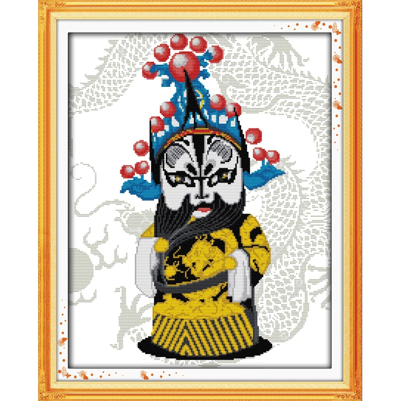 

A Character Type In Beijing Opera (2) Chinese Cross Stitch Kits Ecological Cotton DMC 11CT DIY Gift Christmas Decorations Gift