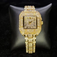 missfox square roman dial unisex watch gold diamond luxury wristwatch man fashion stainless steel waterproof quartz watch women