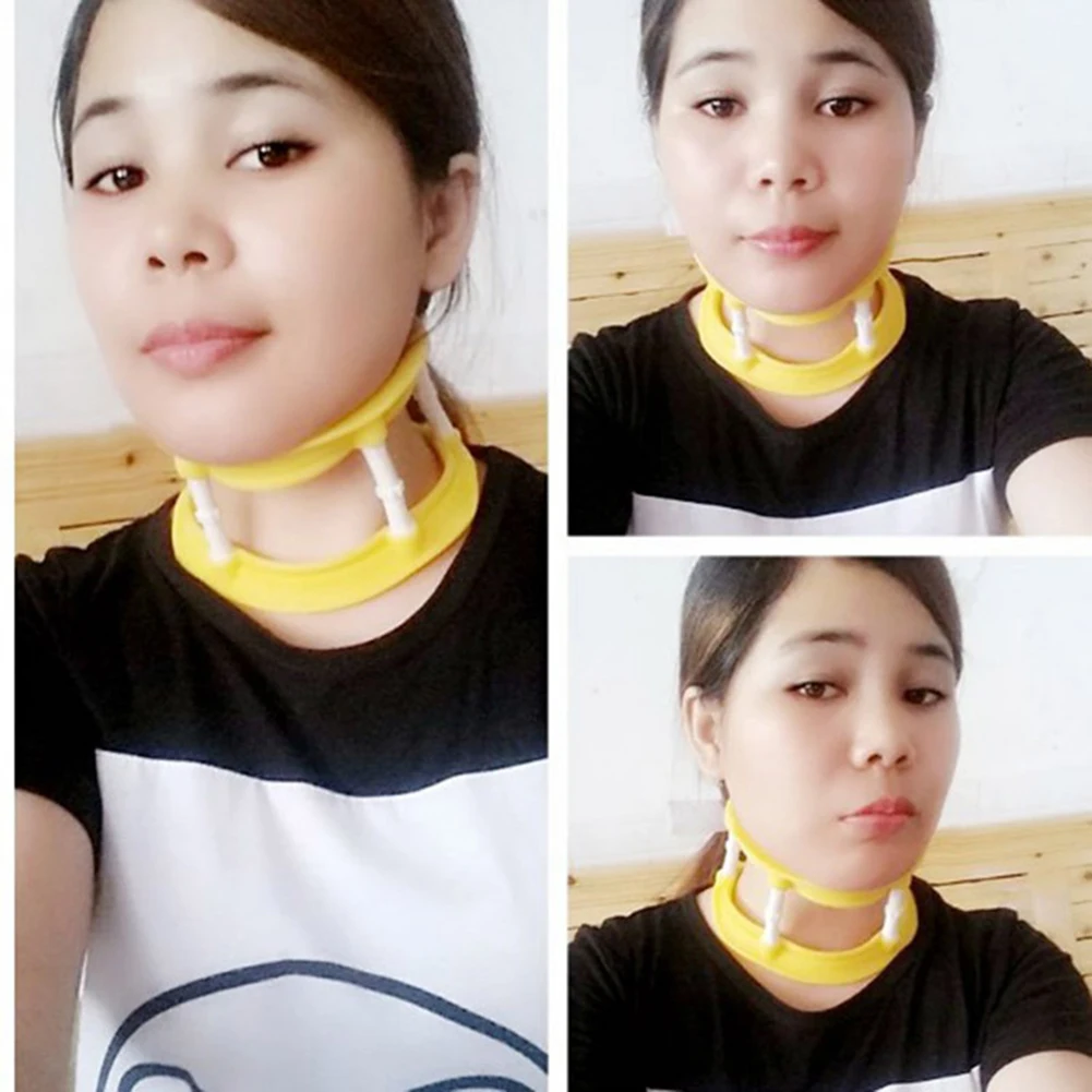 

Height Adjustable Neck Support Silicone Cervical Collar Cervical Vertebra Tractor Separated Collar Support Orthotics