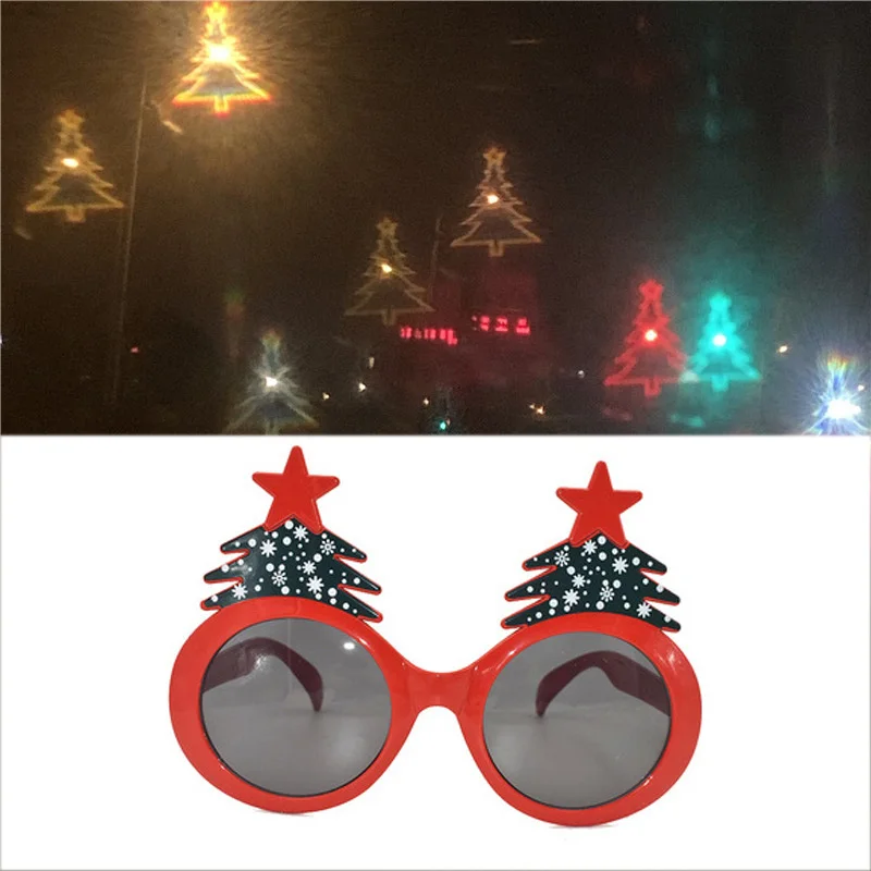 

Christmas Tree Shaped Effects Glasses Watch The Light Change to Tree Shape At Night Diffraction Glasses Women Fashion Sunglasses