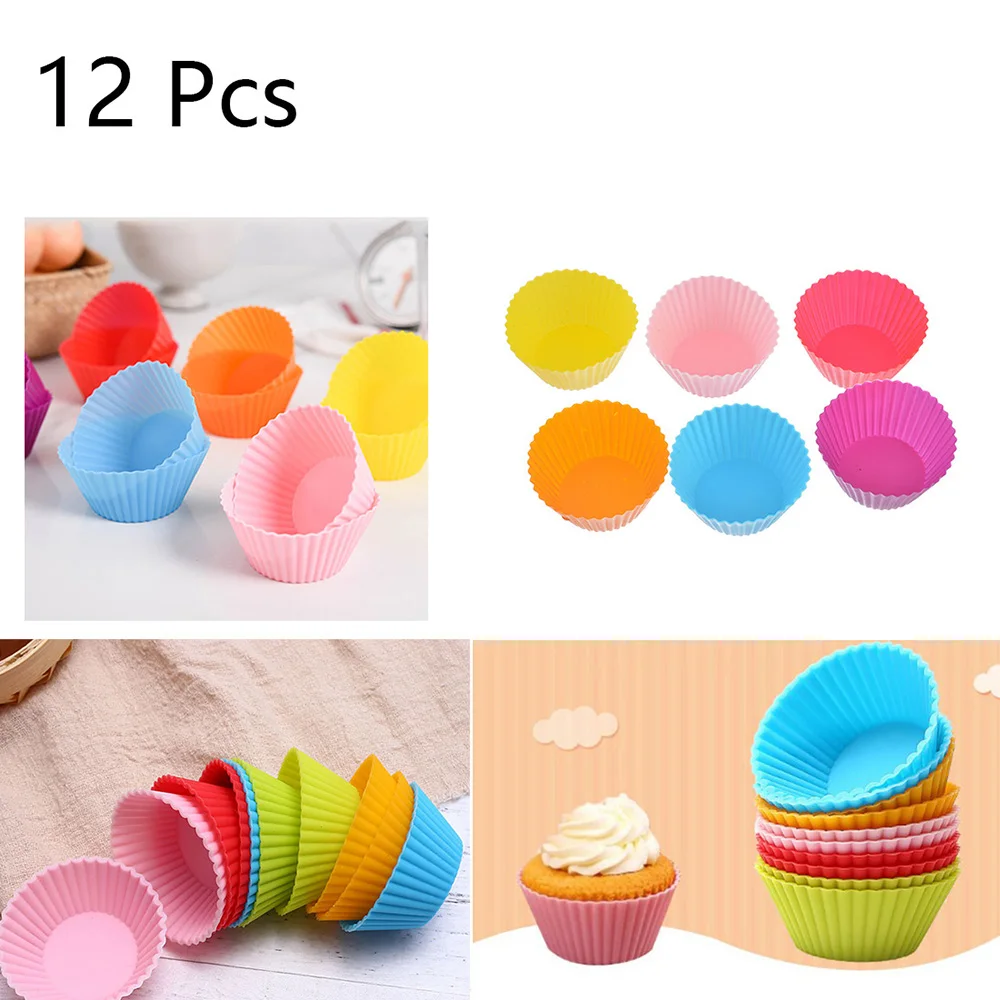 Круглая силиконовая форма для маффинов и капкейков 12 шт./лот выпечки поднос