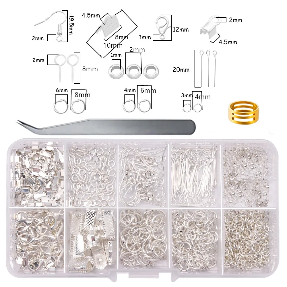 Застежка карабин из стерлингового серебра Шпилька с винтом и соединительное