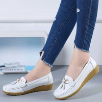 new women shoes loafers female moccasins shoes summer genuine leather women flats slip on women loafers flats tassel plus size