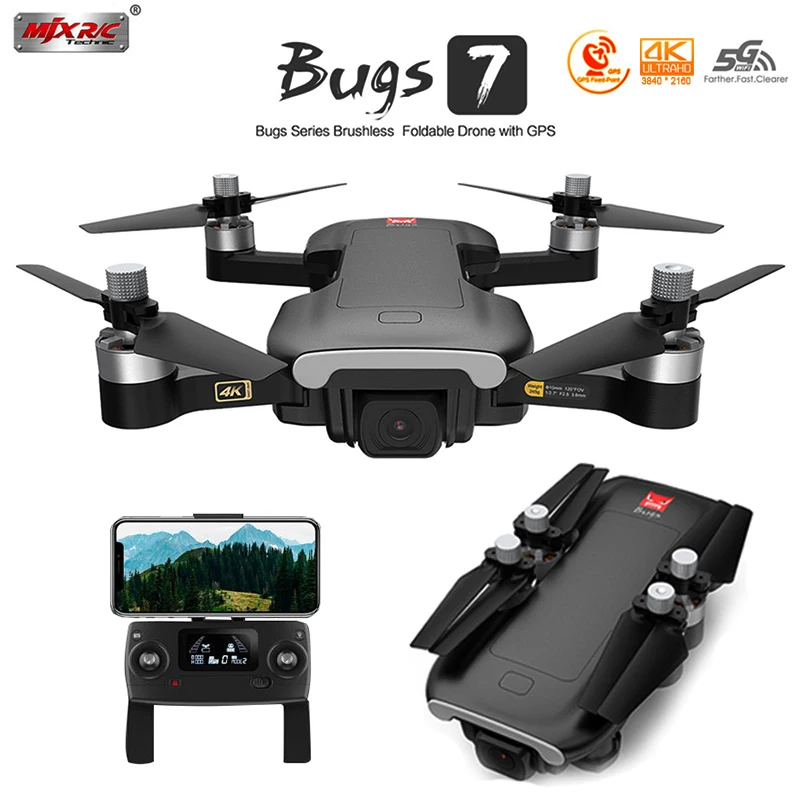 

RC Professional GPS Drone MJX Bugs 7 B7 With 4K Camera Wifi FPV Brushless Motor Gesture Foldable Helicopter VS B4W F11 ZEN K1