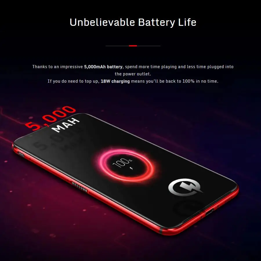EU Version ZTE nubia Red Magic 3 Mobile Phone 8GB RAM 128GB ROM Snapdragon855 Octa Core 6.65"1080x2340p 5000mAh 48MP Android 9.0