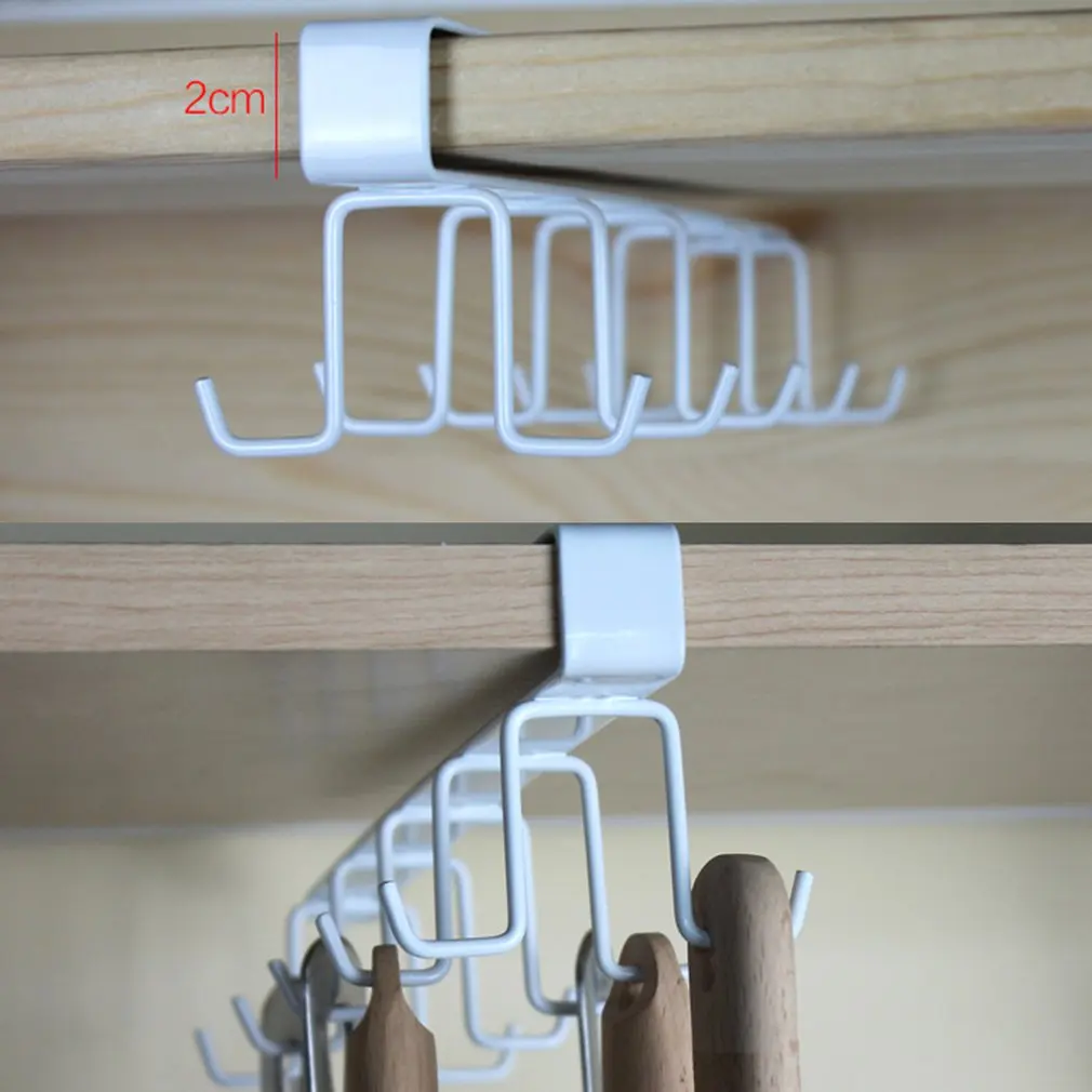 

Practical Design Kitchen Storage Rack 10 Hooks Metal Cupboard Hanging Hook Hanger Organizer Kitchen Accessories