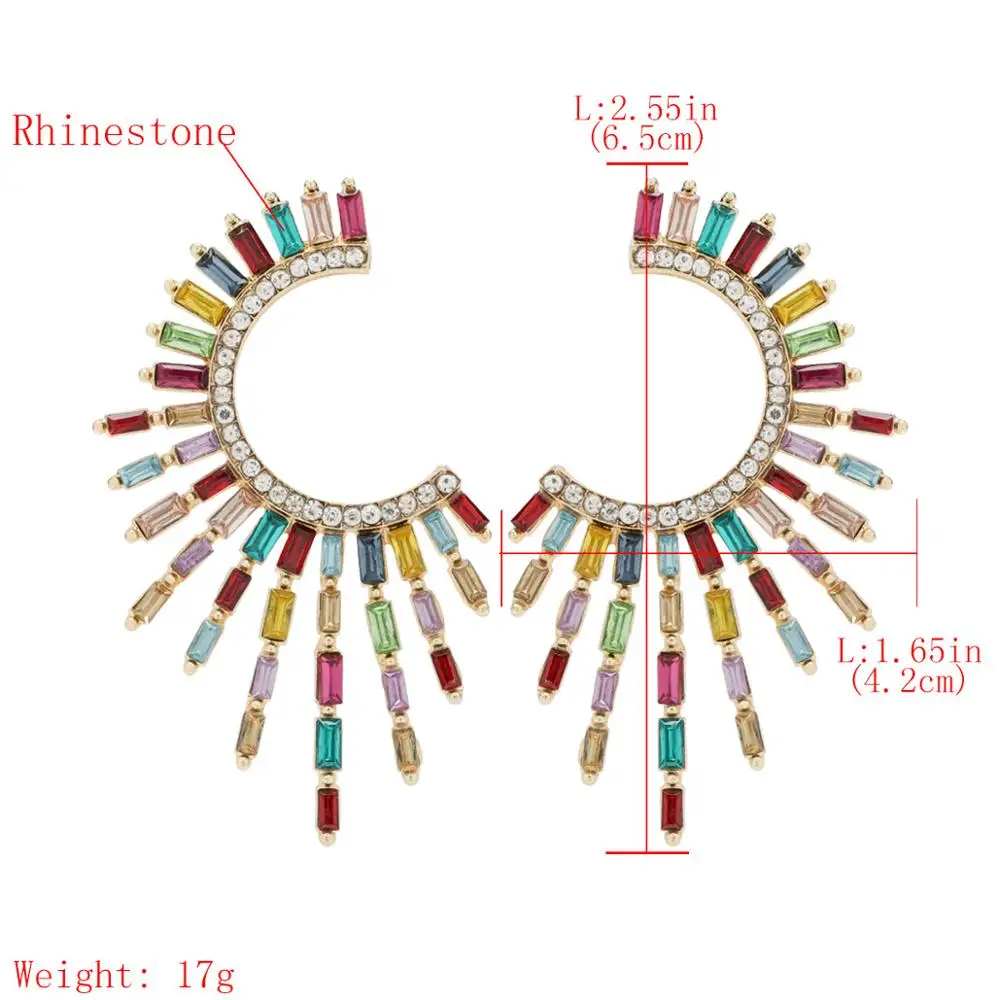 Женские серьги-подвески 4 цвета стразы ювелирное изделие в богемном стиле |