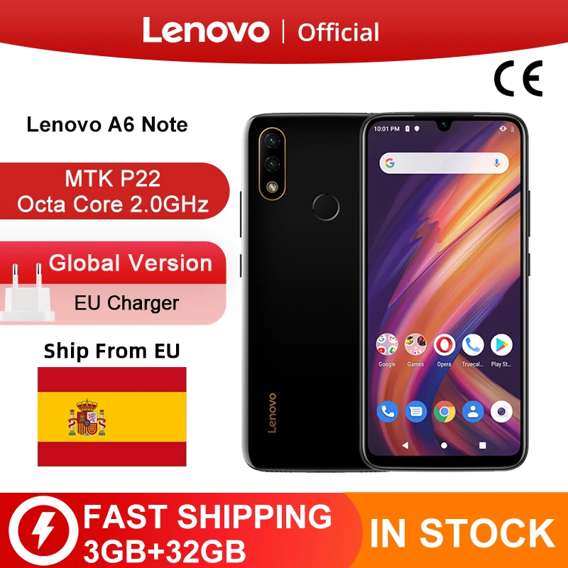 Глобальная версия смартфона Lenovo A6 Note 3 ГБ 32 MTK P22 Восьмиядерный двойная задняя