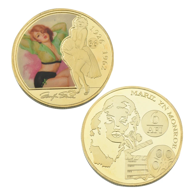 coin 2 WR деловой сувенир, подарки, Красочные золотые фольги, известные люди США, Мэрилин Монро, банкноты, Высокая коллекция, товары для творчества - Цвет: coin 2