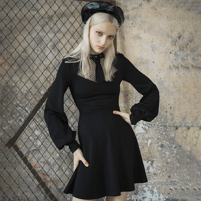 Панк рейв девушки Autume новое платье модное сексуальное трапециевидной формы |