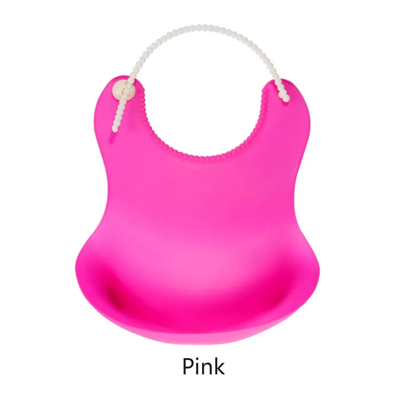 Pink Детские силиконовые гелевые нагрудники для младенцев, Мягкие Водонепроницаемые Слюнявчики, нагрудник малыша для кормления детей, бандана для мальчиков и девочек - Цвет: Pink