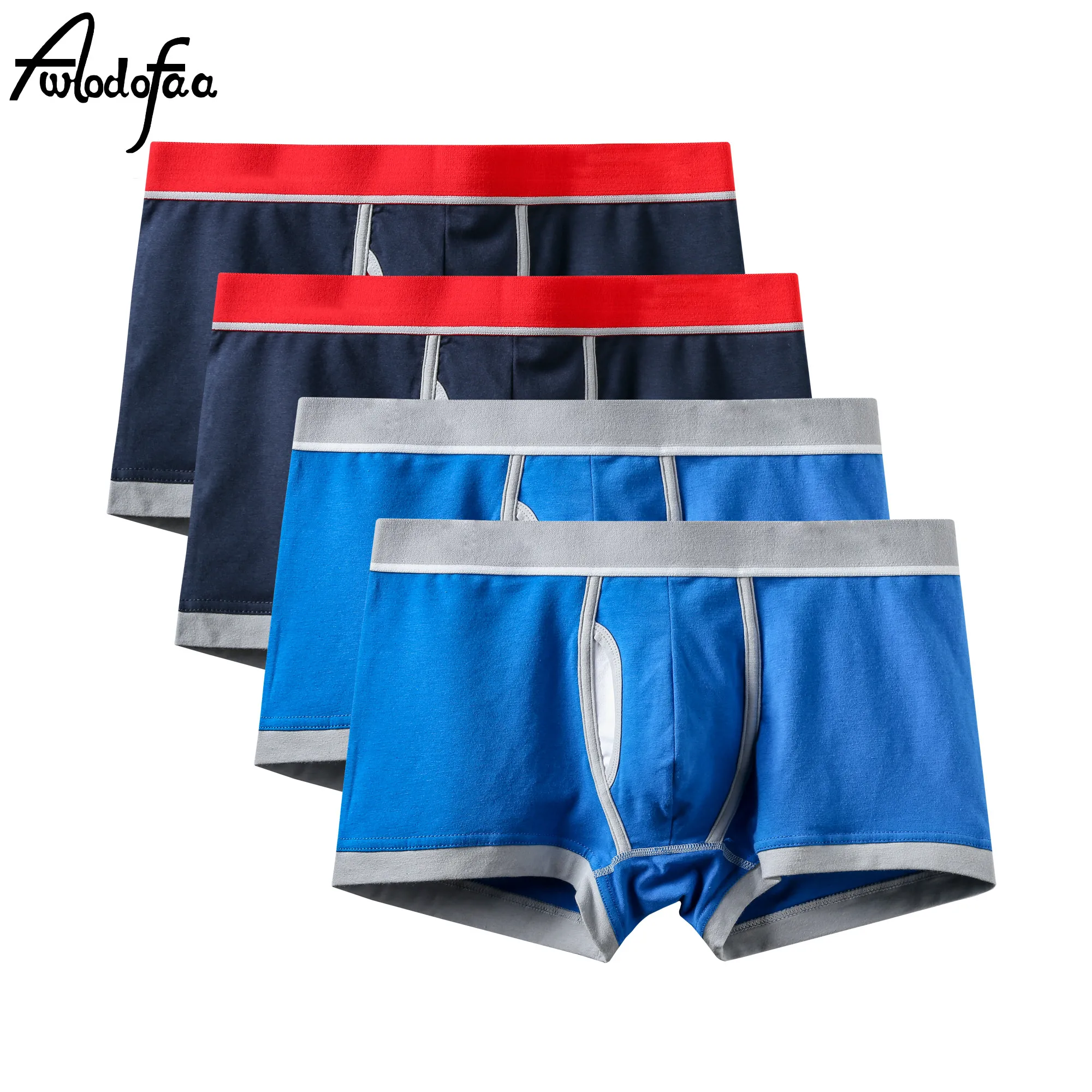 Трусы-боксеры мужские 4 шт./лот брендовые пикантное нижнее белье хлопковые шорты