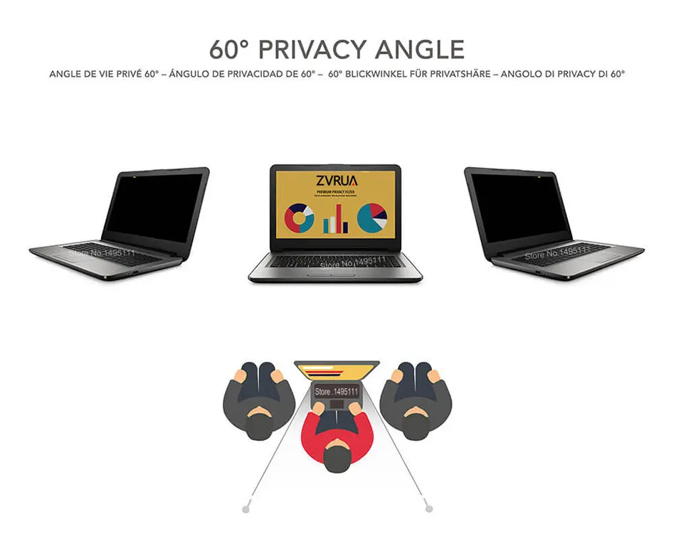 14 дюймов Фильтр конфиденциальности Анти шпион экраны Защитная пленка для 16:9