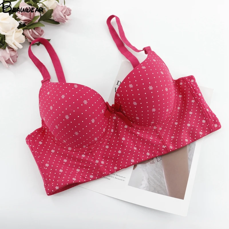 Beauwear сексуальные бюстгальтеры пуш ап в горошек длинная линия с подкладкой на