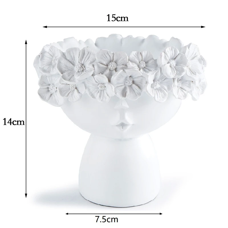 

Resin Crafts Cute Girl Character Vase Artificial Flower Decoration Flower Arrangement Plant Flower Pot for Living Room Bedroom