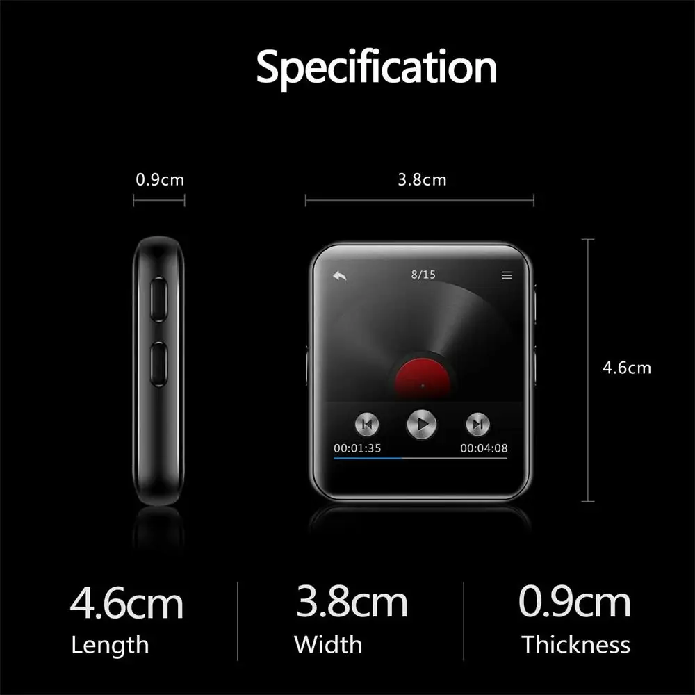 Мини плеер Bluetooth4.2 MP4 с металлическим сенсорным экраном HIFI без потерь звука