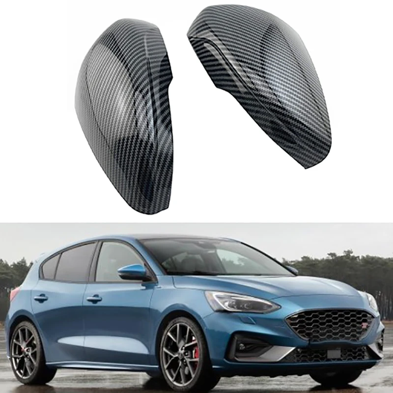

ABS Carbon Fiber Rear View Side Door Mirrors Cover Trim for Ford Focus MK4 2019 2020 Sedan Hatchback