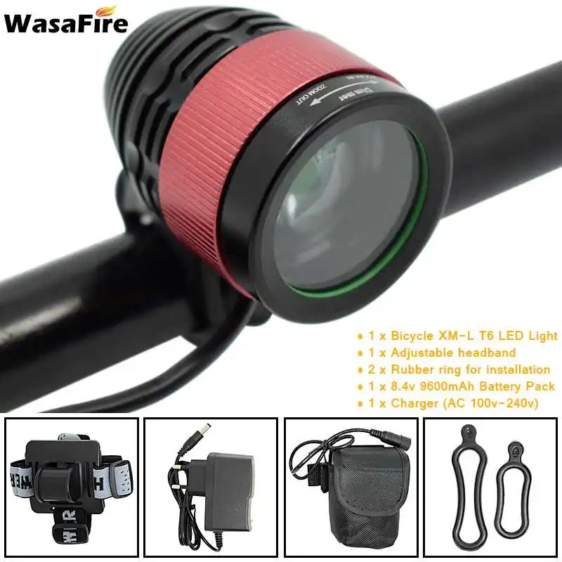 

Фасветильник велосипедная Передняя аккумуляторная с зумом 18650, 3 режима