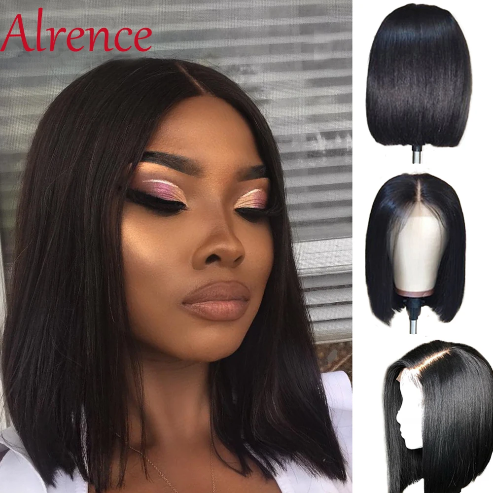 Парики короткие из человеческих волос бразильские прямые с естественным