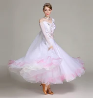 ballroom dance dress for women new design white color standard dancing dresses ladys waltz ballroom competition dance skirt