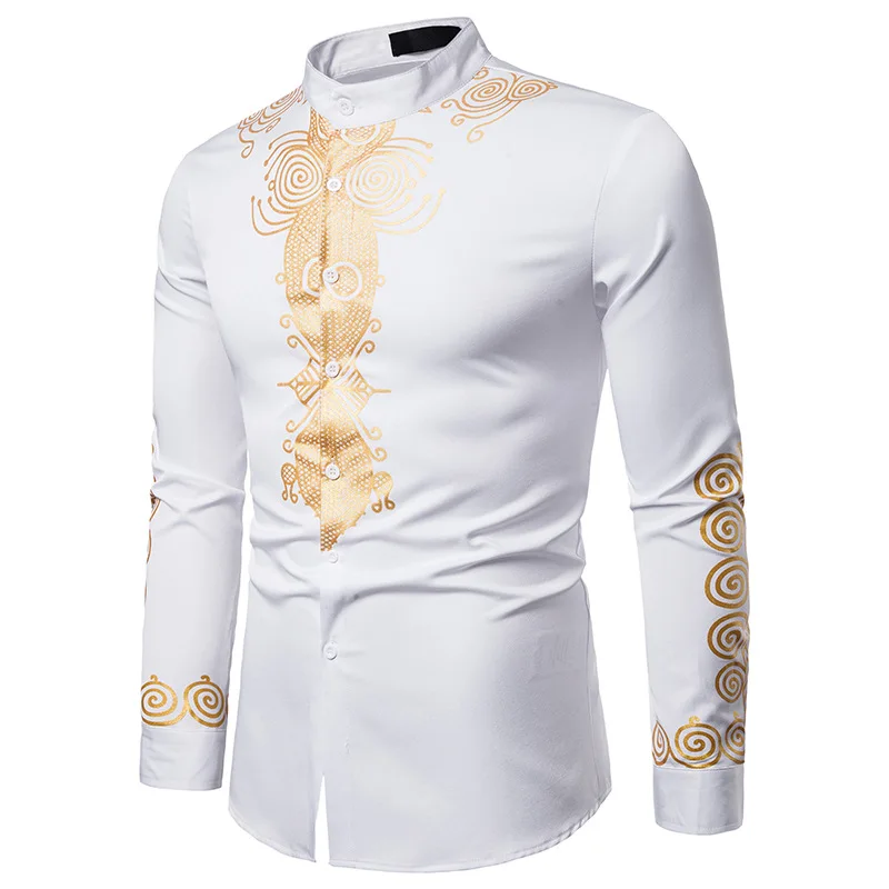 Повседневная рубашка мужская одежда Рубашки Африканский стиль chemise homme модные camisa masculina Фитнес рубашка с принтом