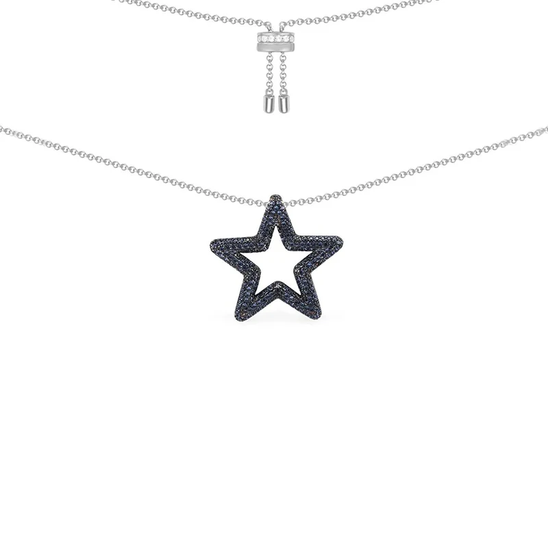 

2021 Fashion High Jewelry New Color Adjustable Star Necklace Platinum Crystal Exquisite Decoration Female Romantic Birthday Gift